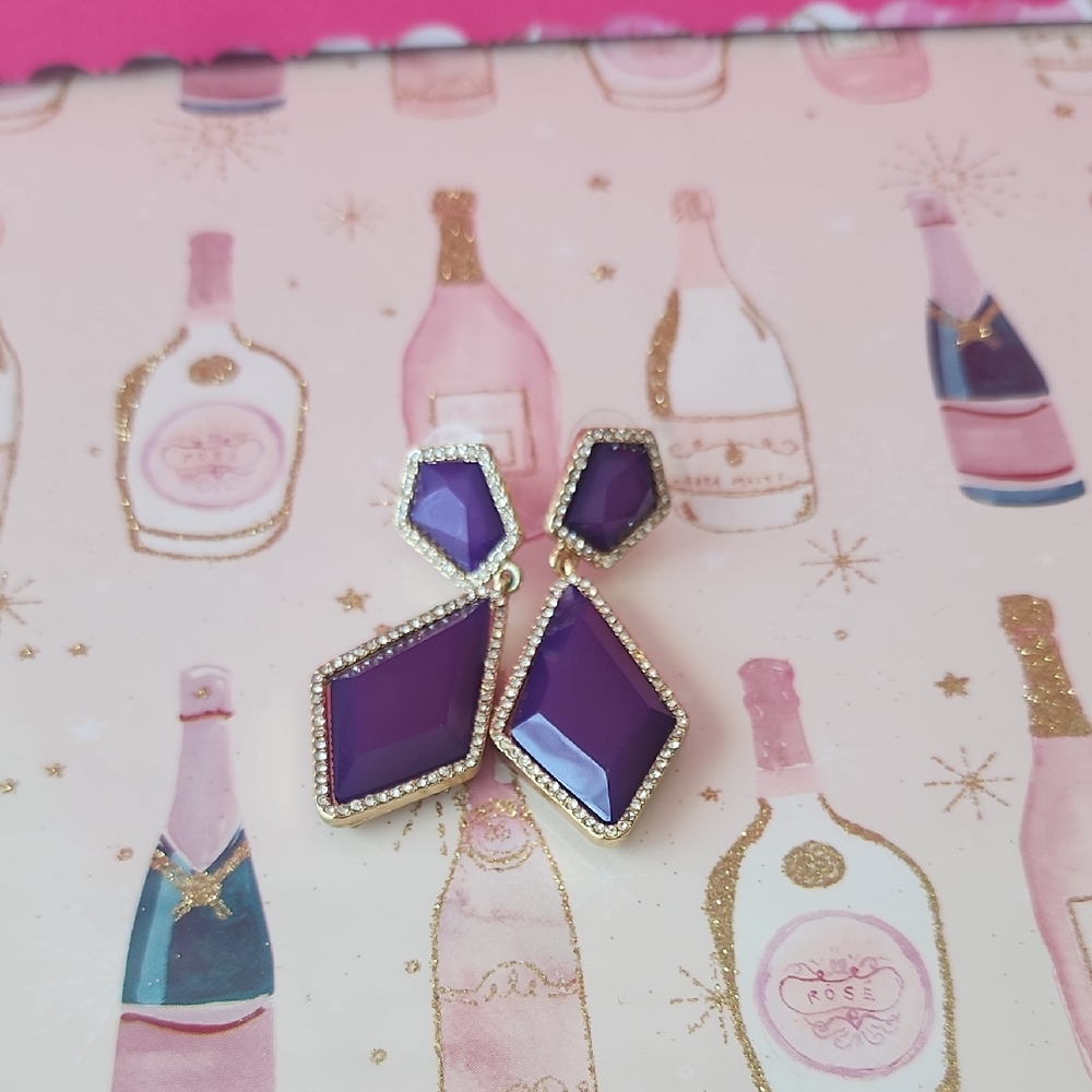 Purple And Gold Earrings